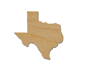 Texas State Shape Variety of Sizes Unfinished Wood Craft Cut Outs Artistic Craft Supply