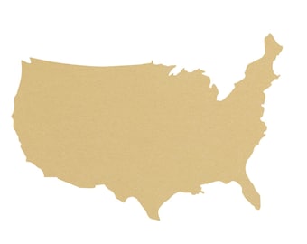 United States Of America Shape Unfinished MDF Wood Cut Outs Variety of Sizes