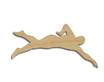 Swimmer Shape Unfinished Wood Cutouts Swimming DIY Crafts Variety of Sizes Artistic Craft Supply