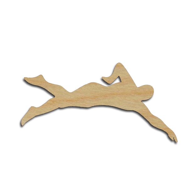 Swimmer Shape Unfinished Wood Cutouts Swimming DIY Crafts Variety of Sizes Artistic Craft Supply