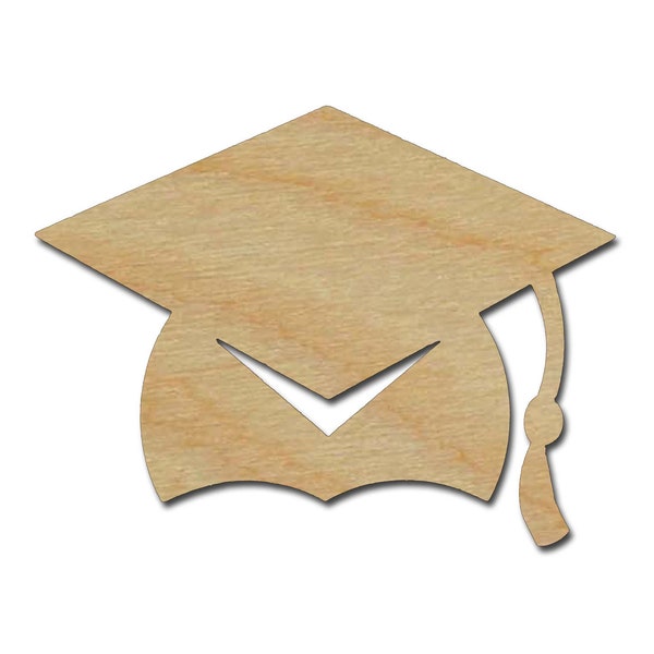 Graduation Cap Shape Unfinished Wood Cutout Party Decorations Variety of Sizes