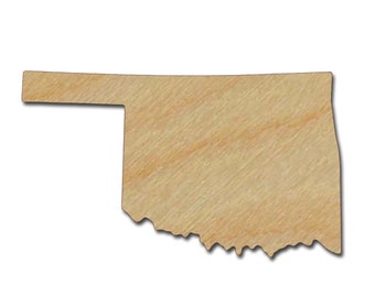 Oklahoma State Shape Variety of Sizes Unfinished Wood Craft Cut Outs Artistic Craft Supply