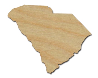 South Carolina State Shape Variety of Sizes Unfinished Wood Craft Cut Outs Artistic Craft Supply