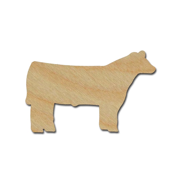 Show Steer Shape Unfinished Wood Farm Animal Craft Cutouts Variety of Sizes Artistic Craft Supply