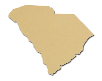 South Carolina State Shape Unfinished MDF Wood Cut Outs Variety of Sizes