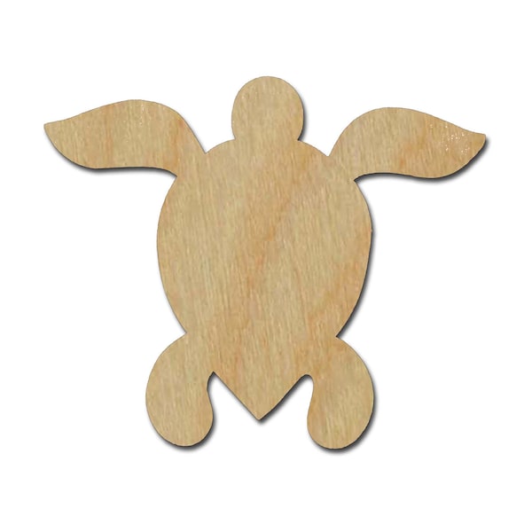 Sea Turtle Shape Unfinished Wood Cut Out Sea Life Theme Variety of Sizes Artistic Craft Supply #002