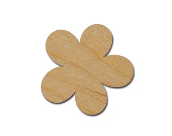 Flower Shape Unfinished Wood Cutout  DIY Craft Shapes Variety of Sizes Style #001 Artistic Craft Supply