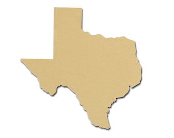 Texas State Shape Unfinished MDF Wood Cut Outs Variety of Sizes