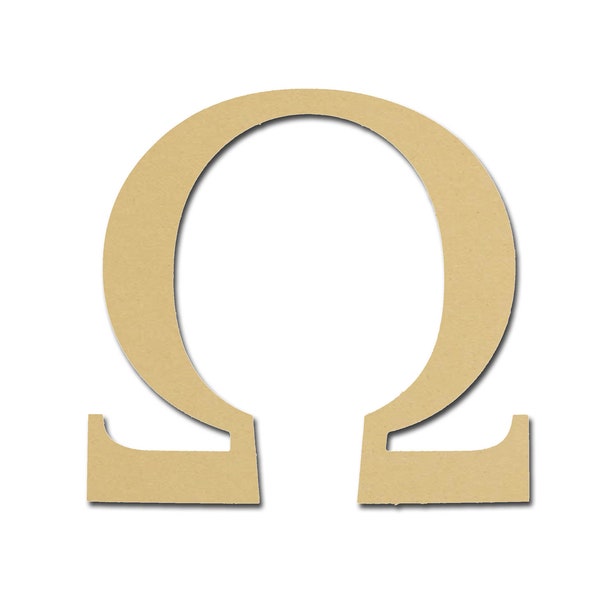 Omega Symbol Greek Letter Unfinished MDF Letters 6" Inch Tall Paintable