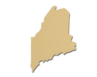 Maine ME State Shape Unfinished MDF Wood Cut Outs Variety of Sizes