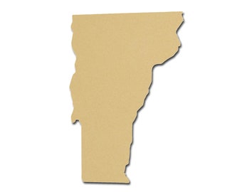 Vermont State Shape Unfinished MDF Wood Cut Outs Variety of Sizes