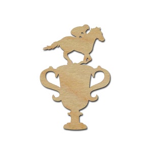 Derby Trophy Shape Unfinished Wood Cutout Horse Racing Party Decorations Variety of Sizes