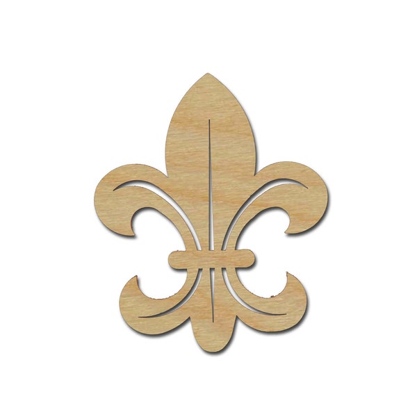 Fleur De Lis Shape Unfinished Wood Craft Cut Outs Variety of Sizes Made In USA #FLE010