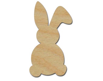 Bunny Rabbit Shape Unfinished Wood Animal Cut Outs Easter Decor Variety of Sizes #04