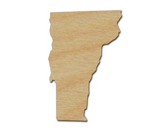 Vermont State Shape Variety of Sizes Unfinished Wood Craft Cut Outs Artistic Craft Supply