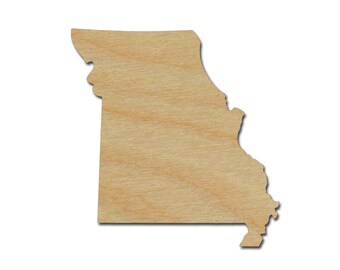 Missouri State Shape Variety of Sizes Unfinished Wood Craft Cut Outs Artistic Craft Supply