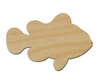 Clown Fish Shape Unfinished Wood Craft Cut Out Variety of Sizes Artistic Craft Supply