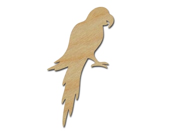 Parrot Shape Unfinished Wood Bird Cutouts Variety of Sizes Artistic Craft Supply