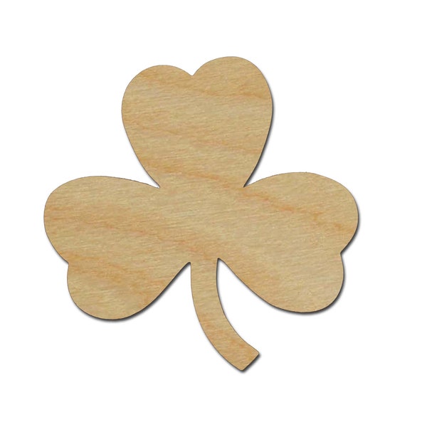 3 Leaf Clover Shamrock Shape St Patricks Day Unfinished Wood Craft Cut Outs Variety of Sizes Artistic Craft Supply