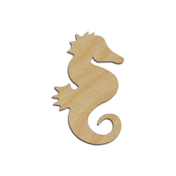 Seahorse Shape Unfinished Wood Craft Sea Life Cut Outs Beach Theme Variety of Sizes Artistic Craft Supply