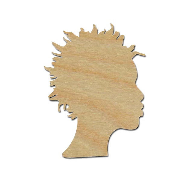 Afro Man Head Shape Unfinished Wood Craft Cut Outs African Decor Variety of Sizes Style #2 Artistic Craft Supply