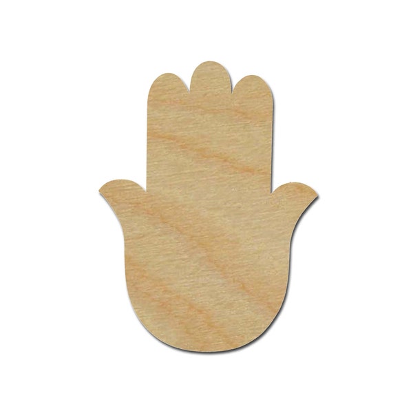 Hamsa Hand Shape Unfinished Wood Cut Out Variety of Sizes Artistic Craft Supply