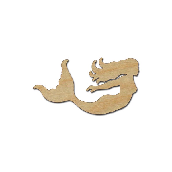 Mermaid Shape Unfinished Wood Craft Sea Life Cut Outs Beach Theme Variety of Sizes Artistic Craft Supply #02