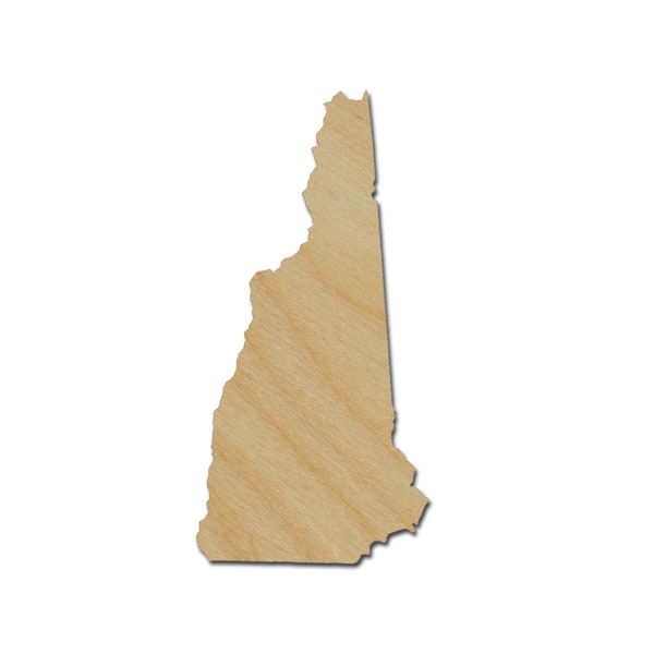 New Hampshire State Shape Variety of Sizes Unfinished Wood Craft Cut Outs Artistic Craft Supply