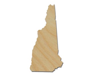 New Hampshire State Shape Variety of Sizes Unfinished Wood Craft Cut Outs Artistic Craft Supply