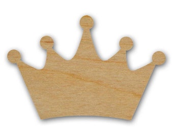 King Crown Shape Unfinished Wood Craft Cutout Variety of Sizes - Artistic Craft Supply