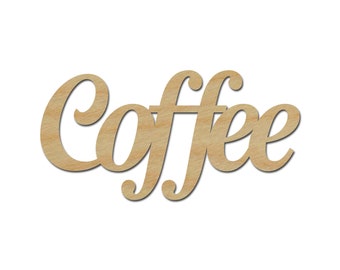 Coffee Sign Unfinished Wood Connected Wooden Letters Artistic Craft Supply