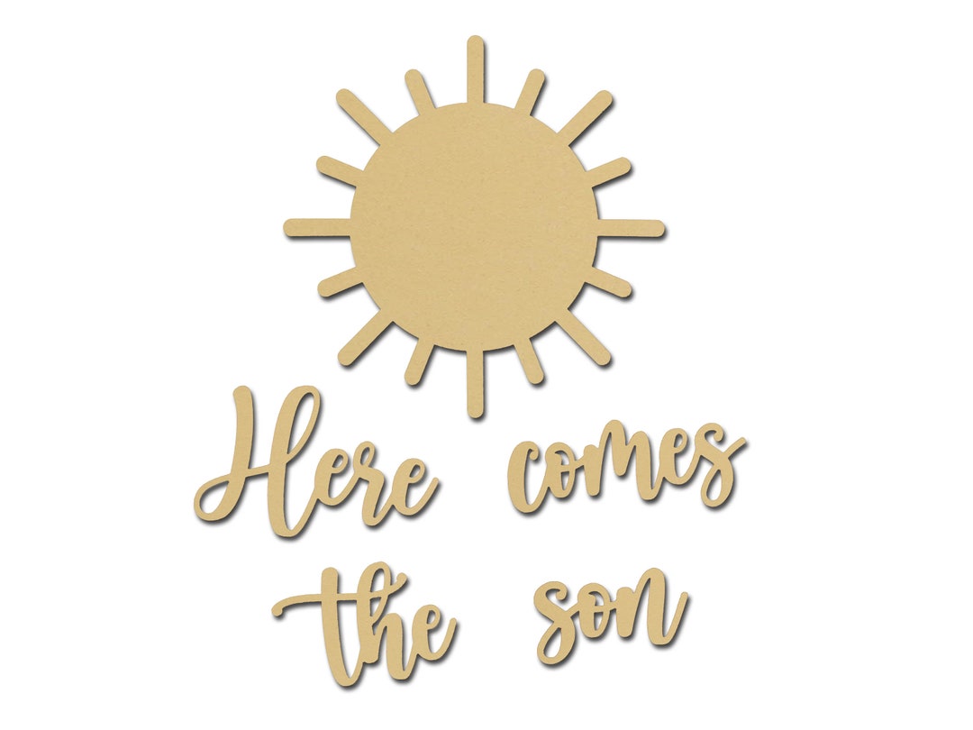 Here Comes the Son Sign Photo Prop Boy Baby Shower Back Drop Decorations Variety of Sizes