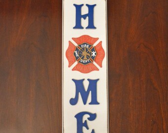 Fireman Home Sign  Firefighter Wall Decor Artistic Craft Supply