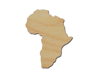 Africa Shape Unfinished Wood Craft Cut Outs Variety of Sizes Artistic Craft Supply