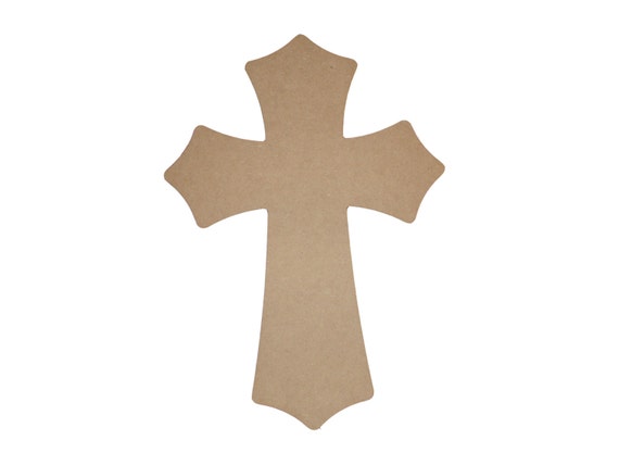 Unfinished Wood Cross Wooden Crosses 15.5 Inch Tall Paintable MDF Crafts  Part MC15.5-043 