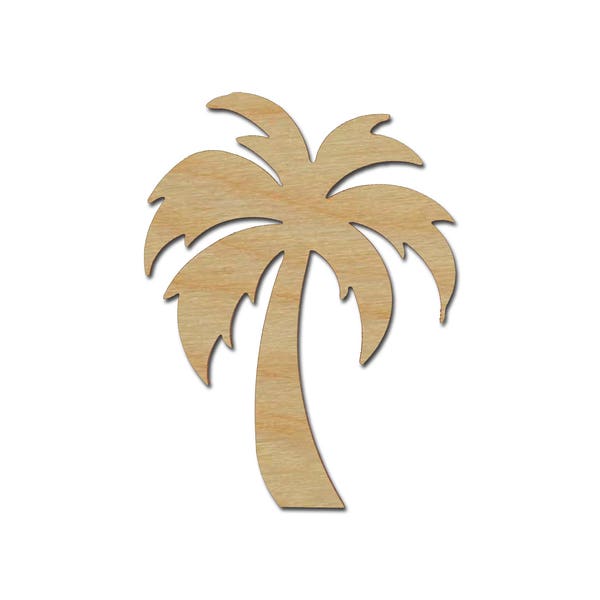 Palm Tree Shape Unfinished Wood Tropical Craft Cutouts Variety of Sizes Artistic Craft Supply