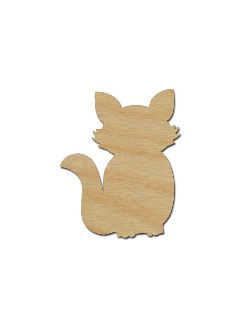 Fox Shape Unfinished Wood Craft Animal Cutouts Variety of Sizes Artistic Craft Supply image 1