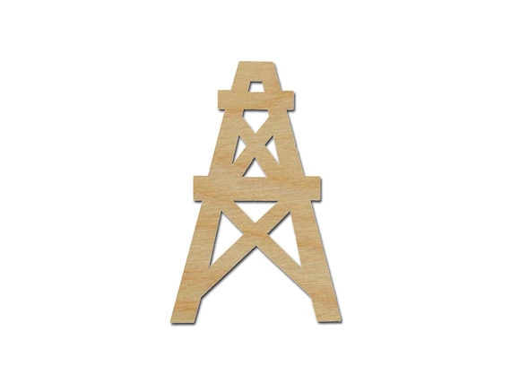 Oil Derrick Shape Unfinished Wood Cutouts Variety of Sizes