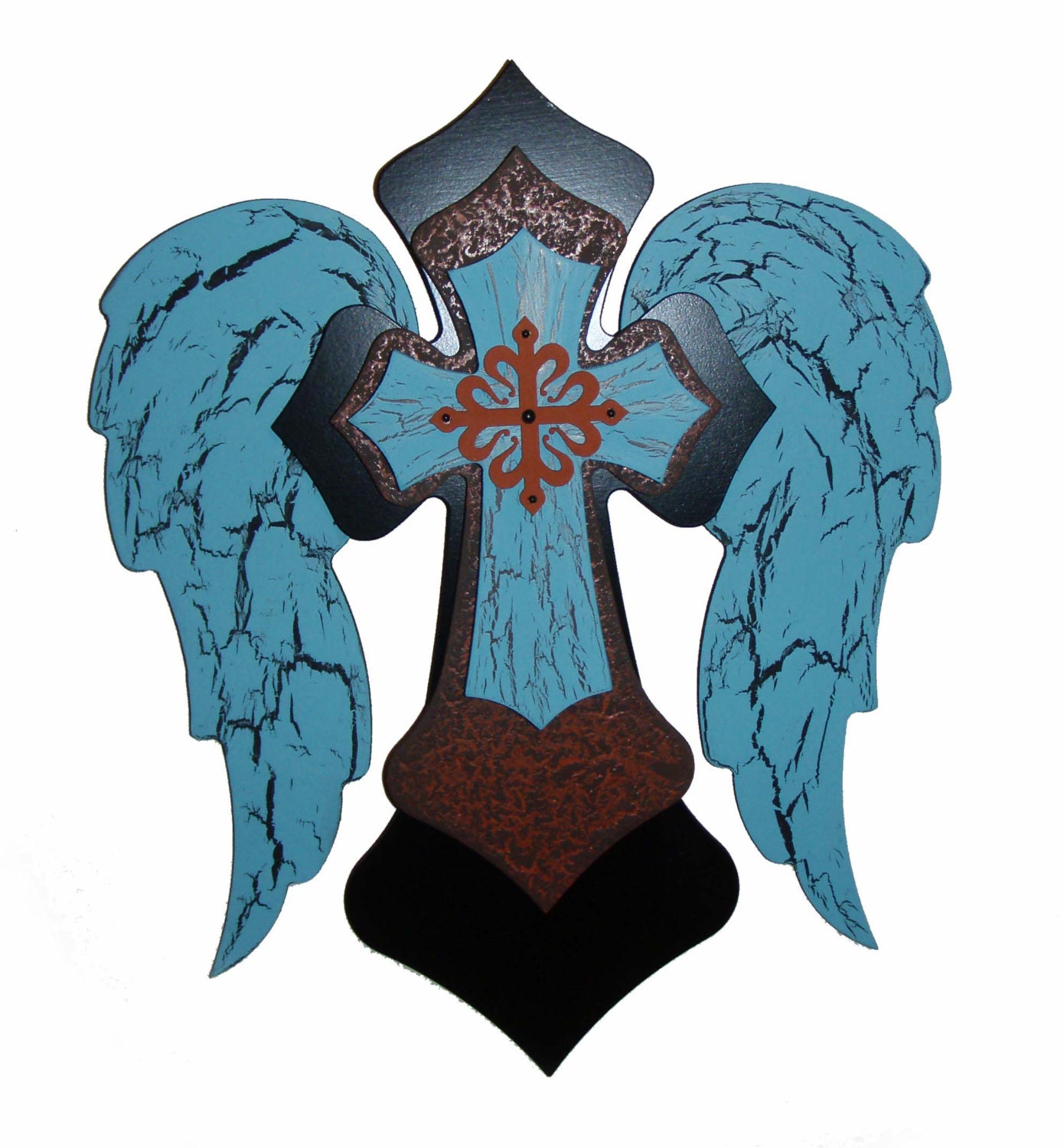 Angel Wing Cross Layered Wooden Decorative Wall Crosses Etsy