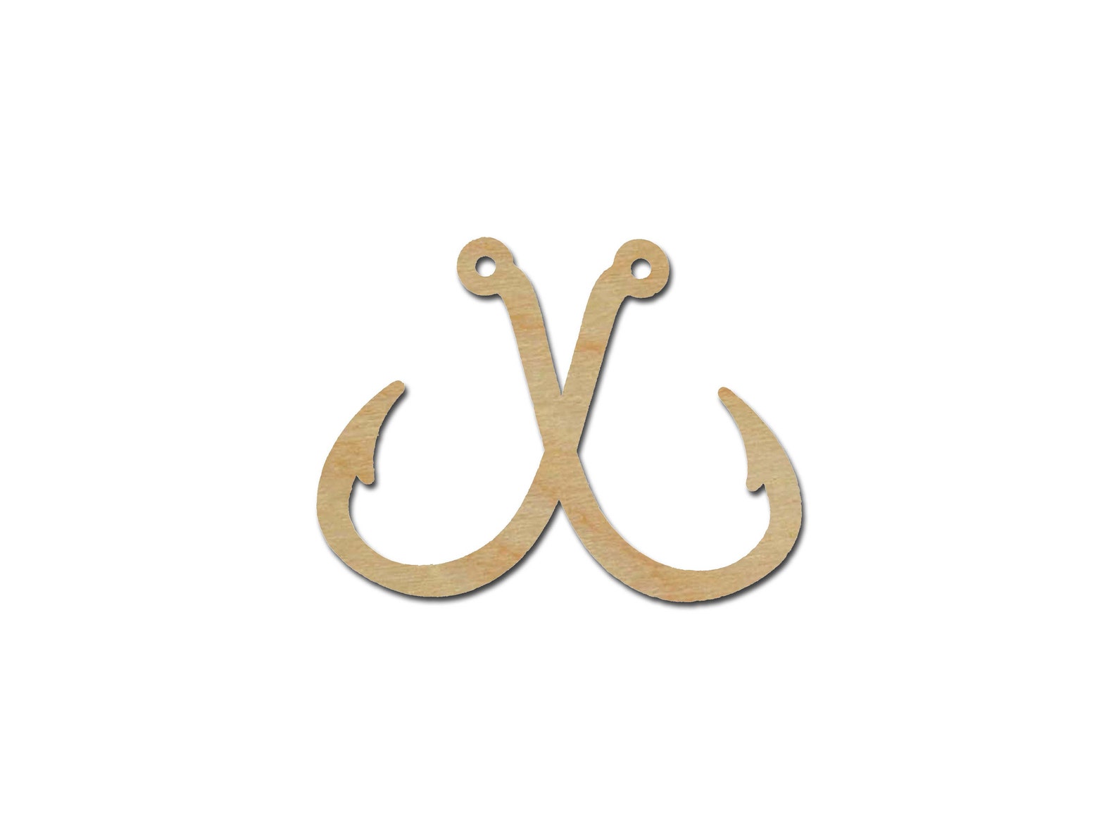 Crossed Fishing Hooks Shape Unfinished Wood Cutouts Variety of Etsy