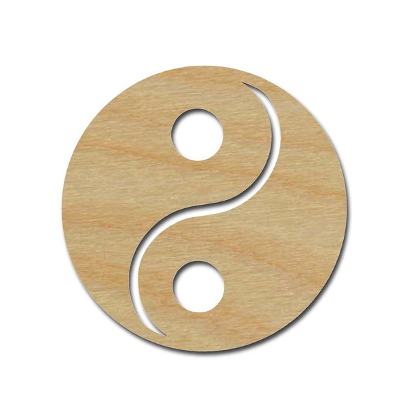 Yin Yang Symbol Shape Unfinished Wood Cut Outs Chinese Decor Variety of Sizes