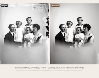 Old Photo Restoration, Fix Faded, Spotted, Scratched Family Photos (Digital File)