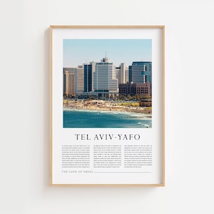 Tel Aviv-Yafo: Landscape and historical summary - Israel and Jewish Modern Poster Print