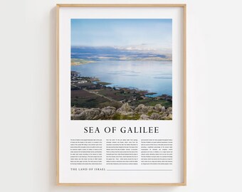 Sea of Galilee: Landscape and historical summary - Israel and Jewish Modern Poster Print