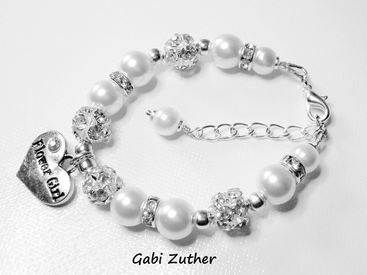 Flower Girl Bracelet Little Girls Wedding Jewelry Sparkling Etsy