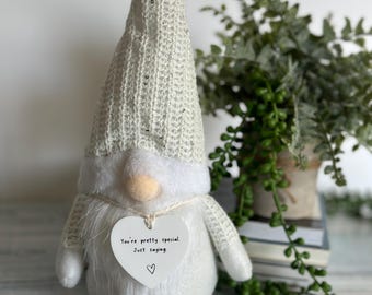 Anniversary gift, gift to her, valentine gift, white gnome, gnomes lover,