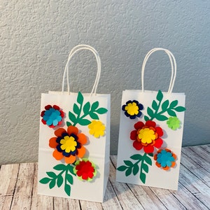Fiesta Favor Bags: Floral Mexican Party Treat Bags (Set of 6)