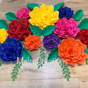 Telón de fondo de flores de papel para fiestas: boda mexicana, decoración del Cinco de Mayo