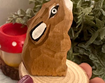 wooden rabbit ornament, rabbit statue ,handcrafted rabbit figurine,nursery decor, rustic home decor,Easter decor,bunny,tiered tray decor