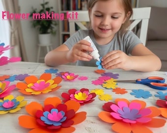 Kids summer activities,craft kit,diy craft kit for girls,paper flowers, make your own flower kit,summer craft,mother’s day activities,